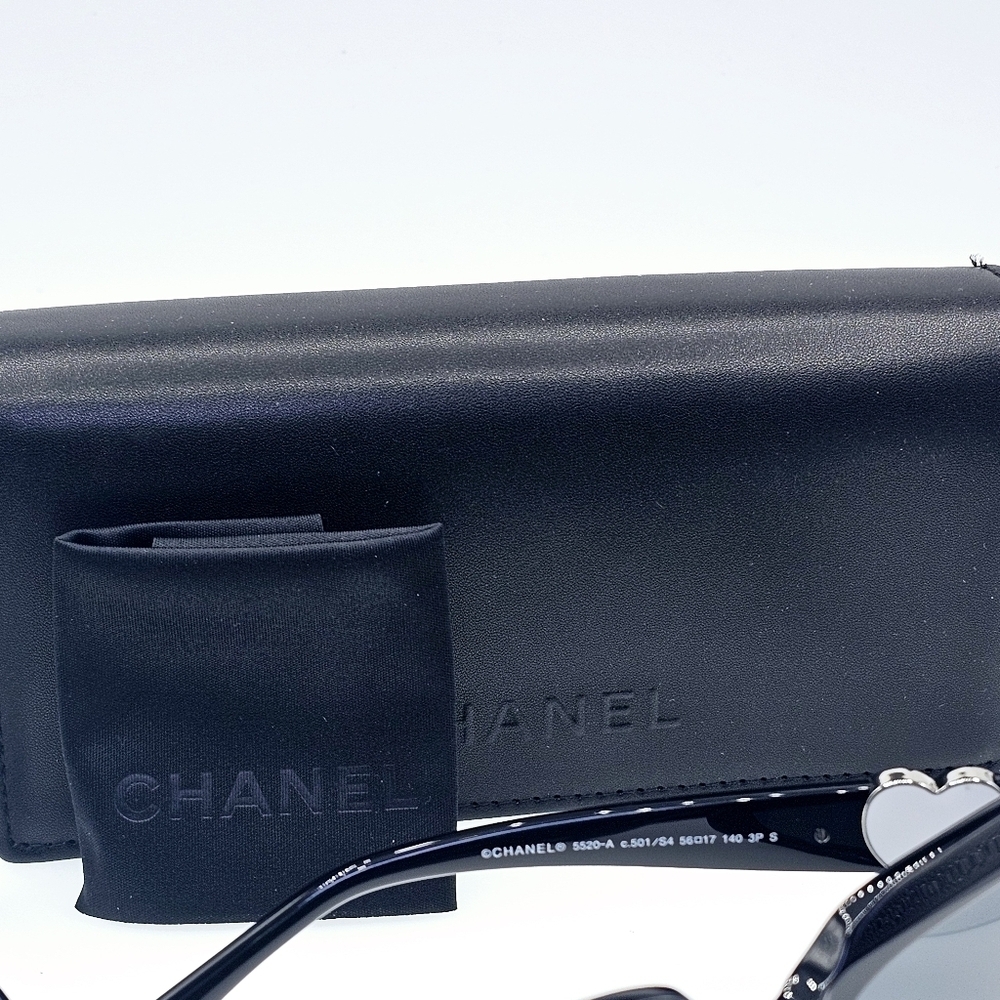 CHANEL CH5520A C501/S4 Designer Sunglasses | Black & Silver Frame | Grey Lenses - Picture 15 of 16